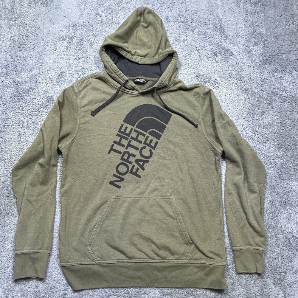 The North Face Hoodie Men's L Army Green Fleece Trivert Pullover Sweatshirt Hike
